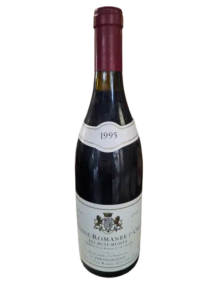 Bouteille de Vosne-Romanée premier cru Les Beaumonts, Perrin-Rossin, millésime 1995